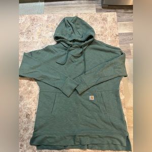 Green light weight carhartt hoodie, size Medium
